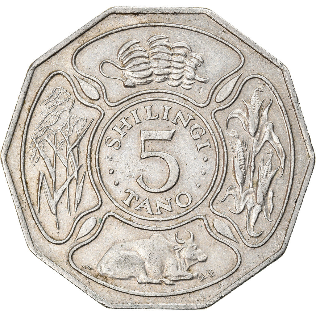Coin, Tanzania, 5 Shilingi, 1987, British Royal Mint, EF(40-45), Copper-nickel