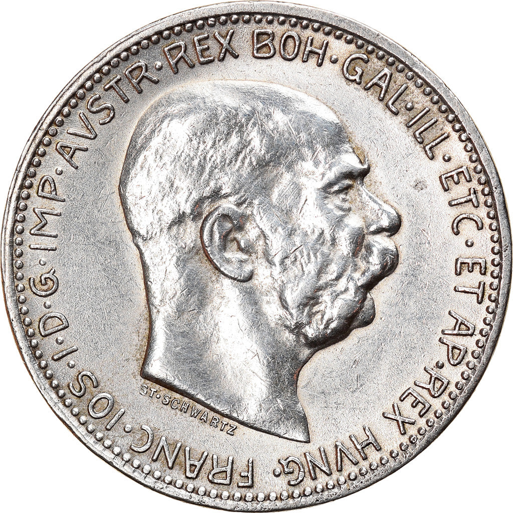 Moeda, Hungria, Franz Joseph I, Korona, 1915, AU(50-53), Prata, KM:492