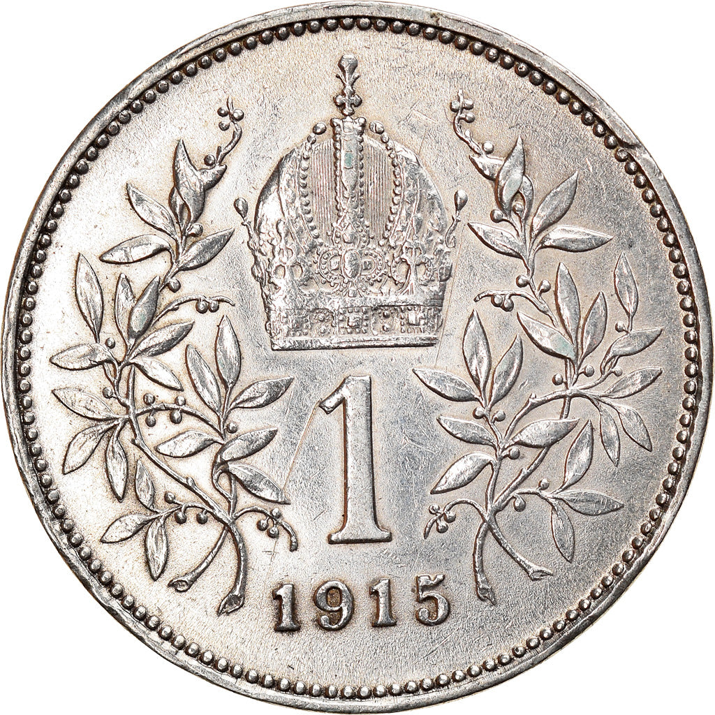 Moeda, Hungria, Franz Joseph I, Korona, 1915, AU(50-53), Prata, KM:492
