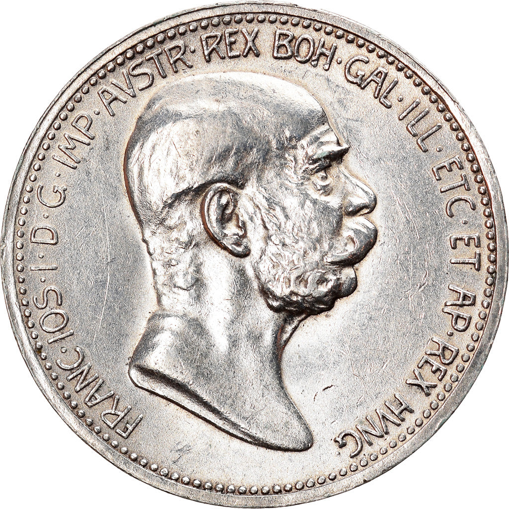 Coin, Austria, Franz Joseph I, Corona, 1908, AU(50-53), Silver, KM:2808