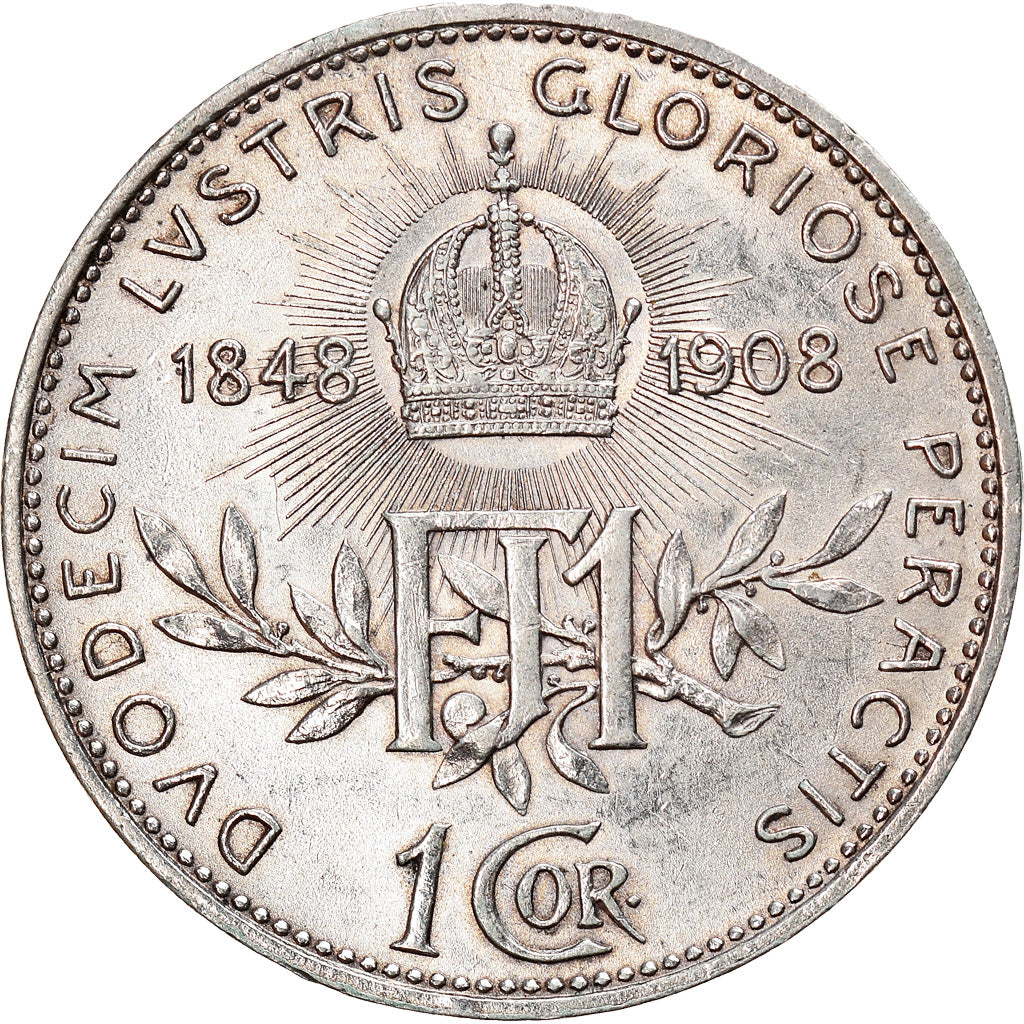 Coin, Austria, Franz Joseph I, Corona, 1908, AU(50-53), Silver, KM:2808