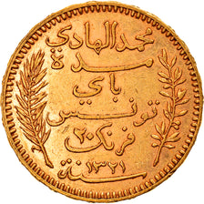 Coin, Tunisia, Muhammad al-Hadi Bey, 20 Francs, 1903, Paris, EF(40-45), Gold