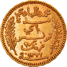 Coin, Tunisia, Muhammad al-Hadi Bey, 20 Francs, 1904, Paris, EF(40-45), Gold
