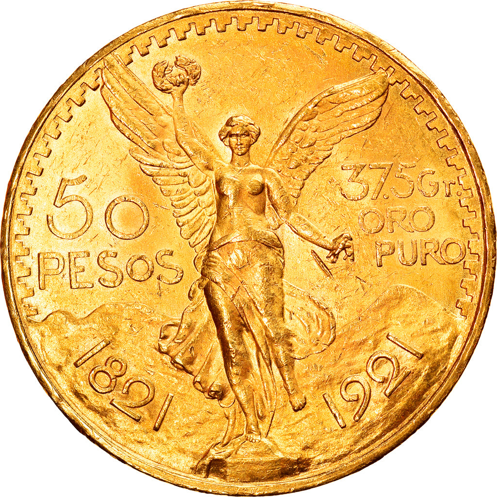 Moneta, Mexico, 50 Pesos, 1921, Mexico City, MS(60-62), Złoto, KM:481