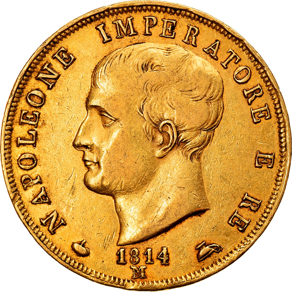Münze, Italien Staaten, KINGDOM OF NAPOLEON, Napoleon I, 40 Lire, 1814, Milan