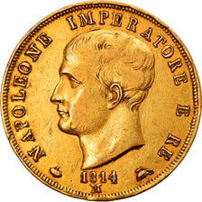 Münze, Italien Staaten, KINGDOM OF NAPOLEON, Napoleon I, 40 Lire, 1814, Milan