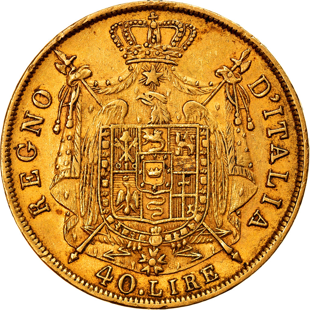Münze, Italien Staaten, KINGDOM OF NAPOLEON, Napoleon I, 40 Lire, 1814, Milan