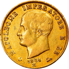 Moeda, ESTADOS ITALIANOS, KINGDOM OF NAPOLEON, Napoleon I, 40 Lire, 1814, Milan