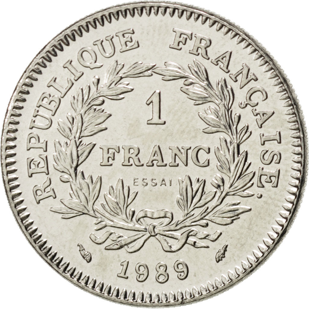 FRANCE, Franc, 1989, KM #E142, MS(63), Nickel, Gadoury #477, 6.00