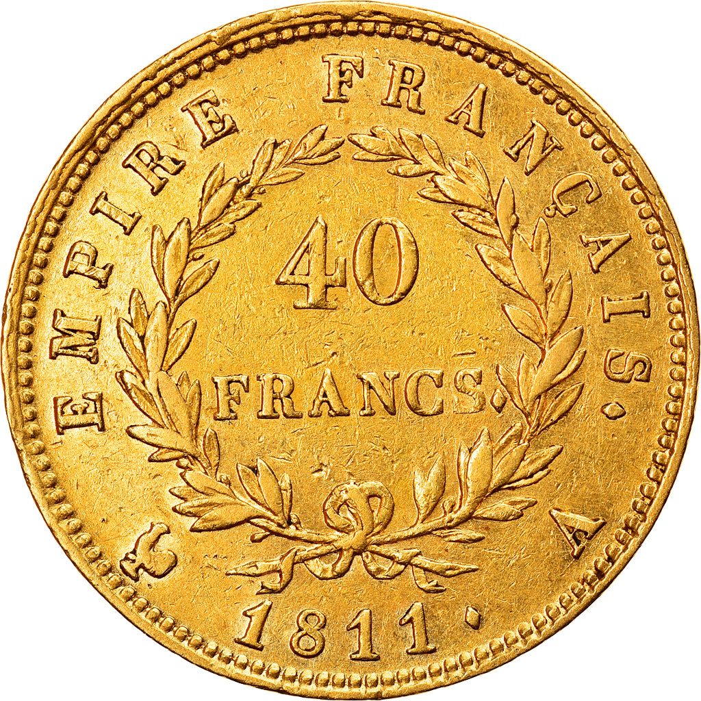 Moneta, Francja, Napoléon I, 40 Francs, 1811, Paris, EF(40-45), Złoto