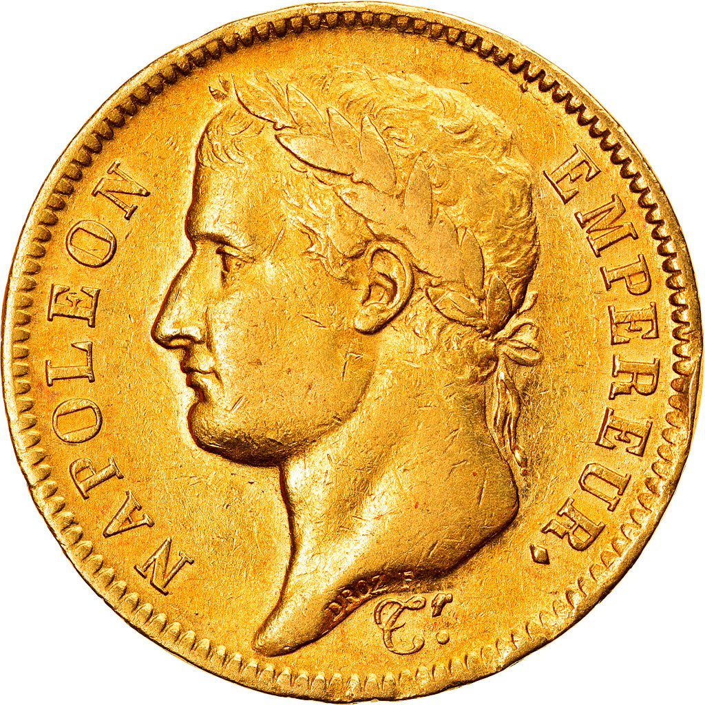Moeda, França, Napoléon I, 40 Francs, 1811, Paris, EF(40-45), Dourado