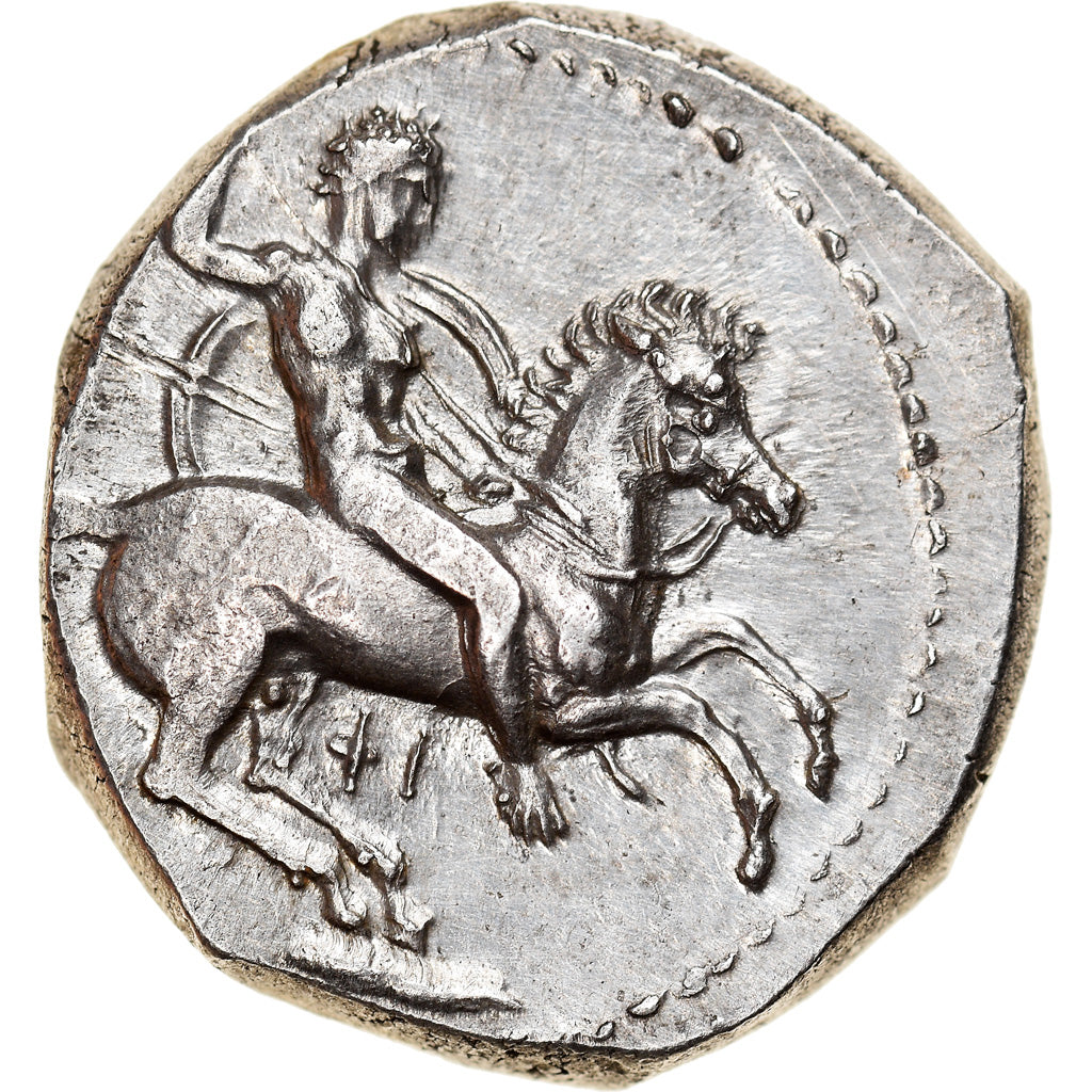 Coin, Calabria, Tarentum, Didrachm, 332-302 BC, MS(60-62), Silver, HN Italy:933
