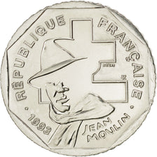 FRANCE, Jean Moulin, 2 Francs, 1993, KM #1062, MS(63), Nickel, 26.5, Gadoury...