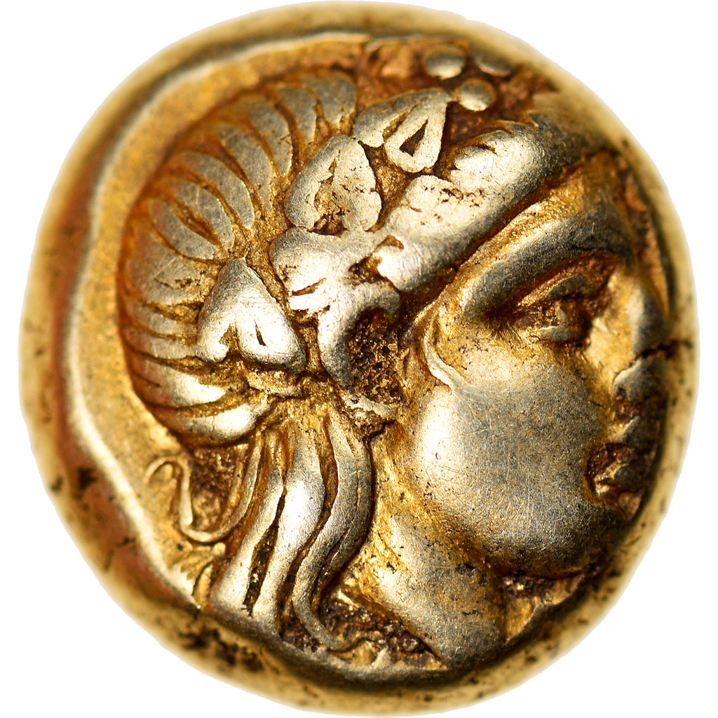 Moeda, Lesbos, Mytilene, Hekte, 377-326 BC, AU(50-53), Eletro