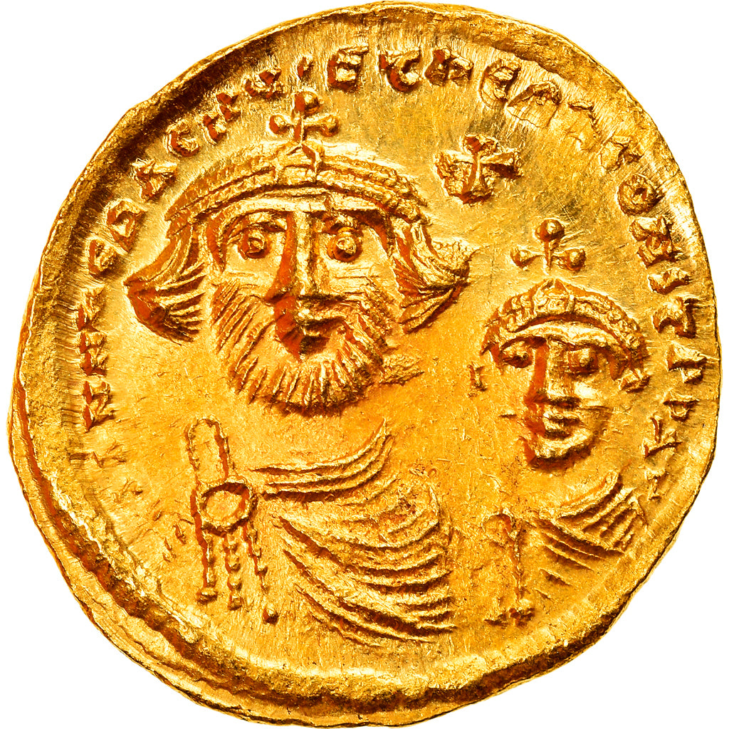 Munten, Heraclius, with Heraclius Constantine, Solidus, 616-625, Constantinople