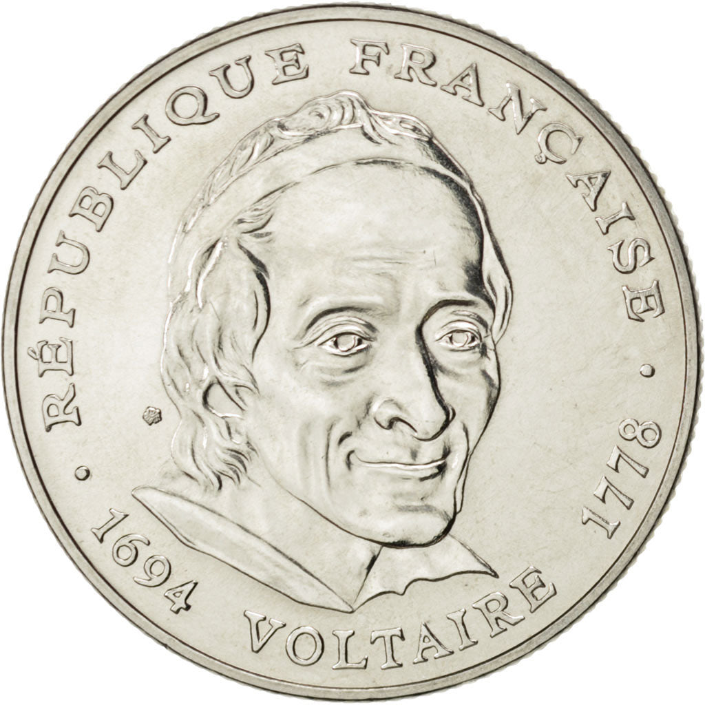 Coin, France, Voltaire, 5 Francs, 1994, MS(63), Nickel, KM:1063, Gadoury:775
