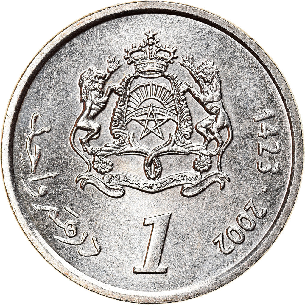 Moneta, Marocco, Mohammed VI, Dirham, 2002/AH1423, SPL-, Rame-nichel, KM:117
