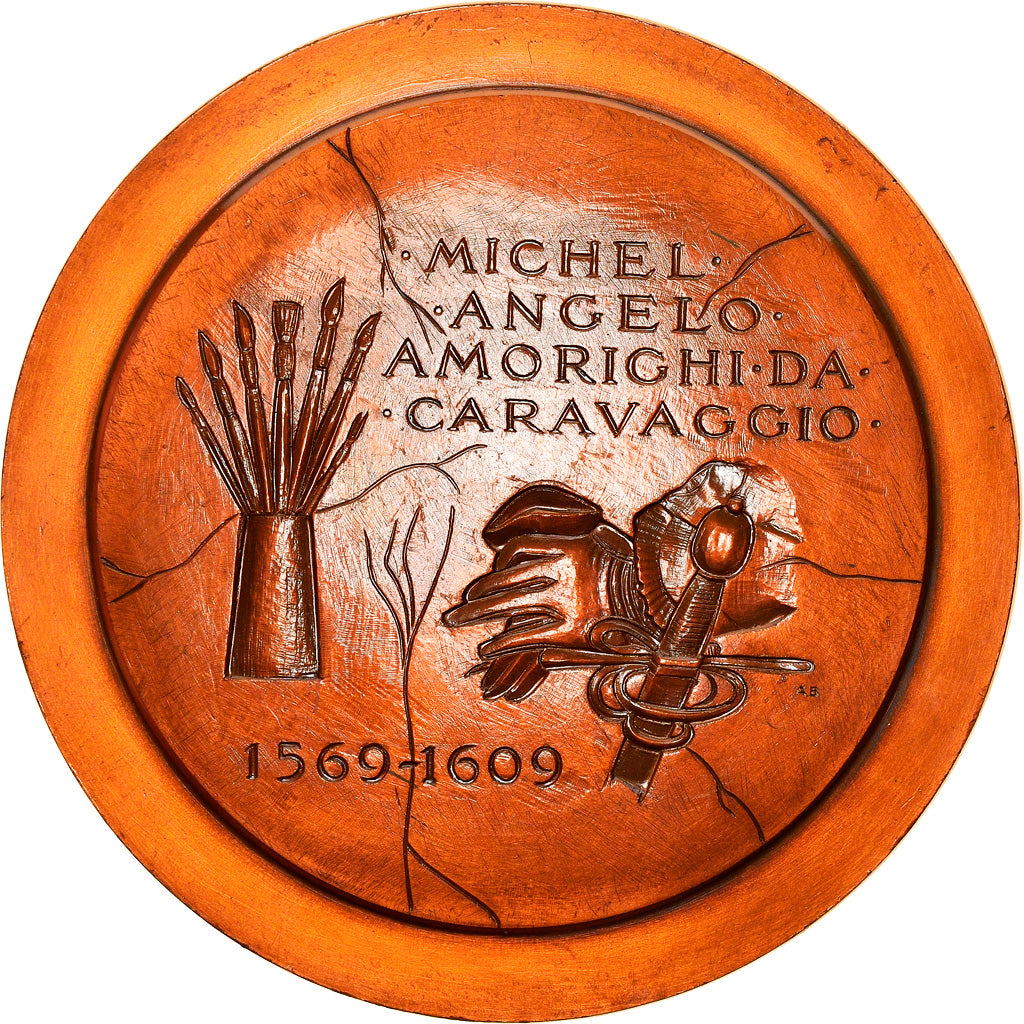 France, Medal, Le Caravage, Michel Angelo, Arts & Culture, 1966, Bloc, MS(63)