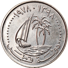 Coin, Qatar, Hamad bin Khalifa, 50 Dirhams, 1978, AU(55-58), Copper-nickel, KM:5