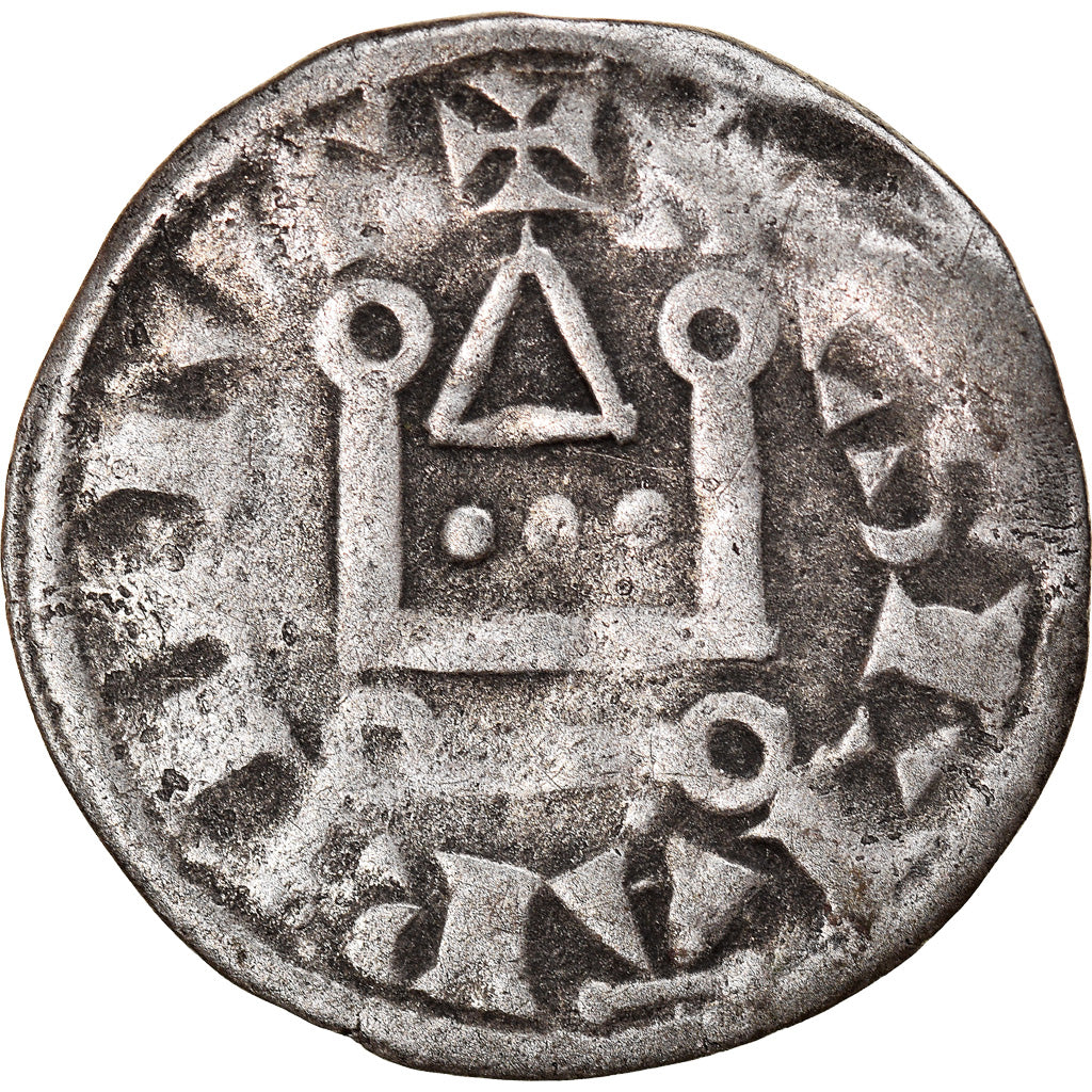 Moneta, Francia, Philip II, Denier Tournois, Saint-Martin de Tours, MB+