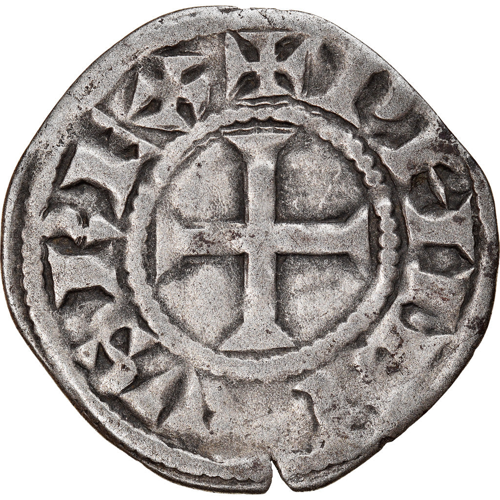 Monnaie, France, Philippe II, Denier Tournois, Saint-Martin de Tours, TB+