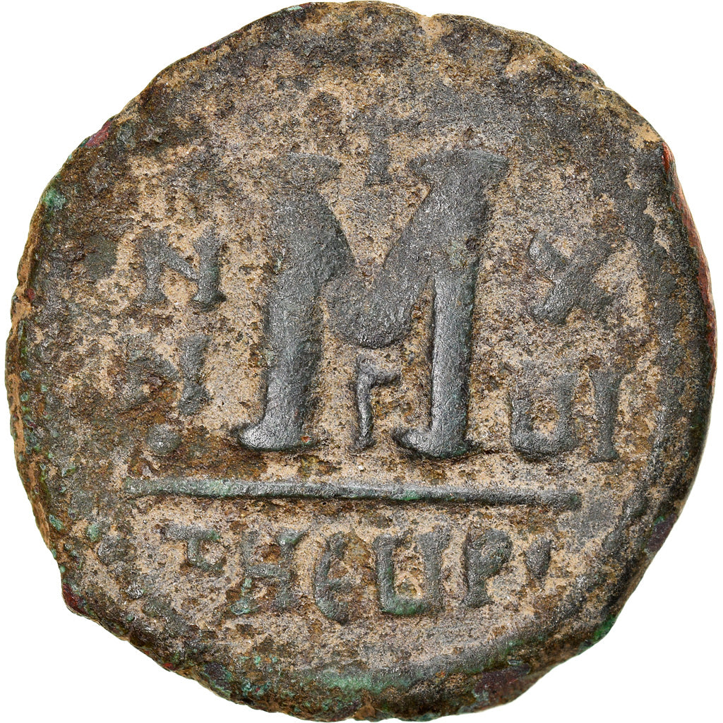 Coin, Maurice Tiberius, Follis, 597-598, Antioch, VF(20-25), Copper, Sear:533
