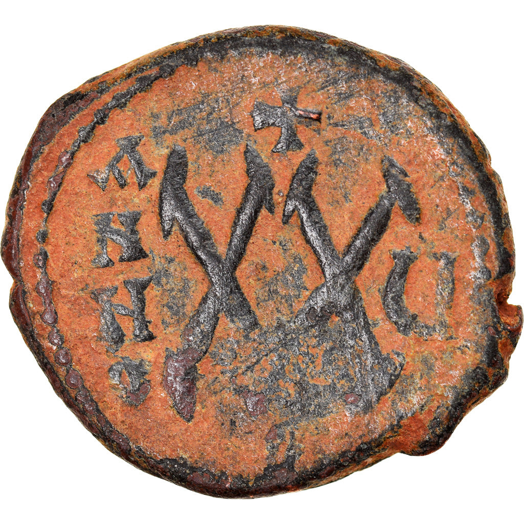 Munten, Maurice Tiberius, Half Follis, 583-584, Antioch, FR+, Koper, Sear:534