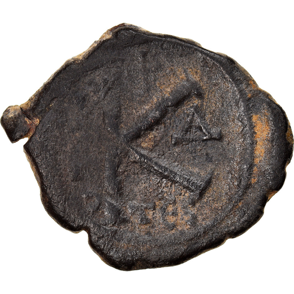 Moeda, Justin II, Half Follis, 568-569, Thessalonica, VF(20-25), Cobre, Sear:365