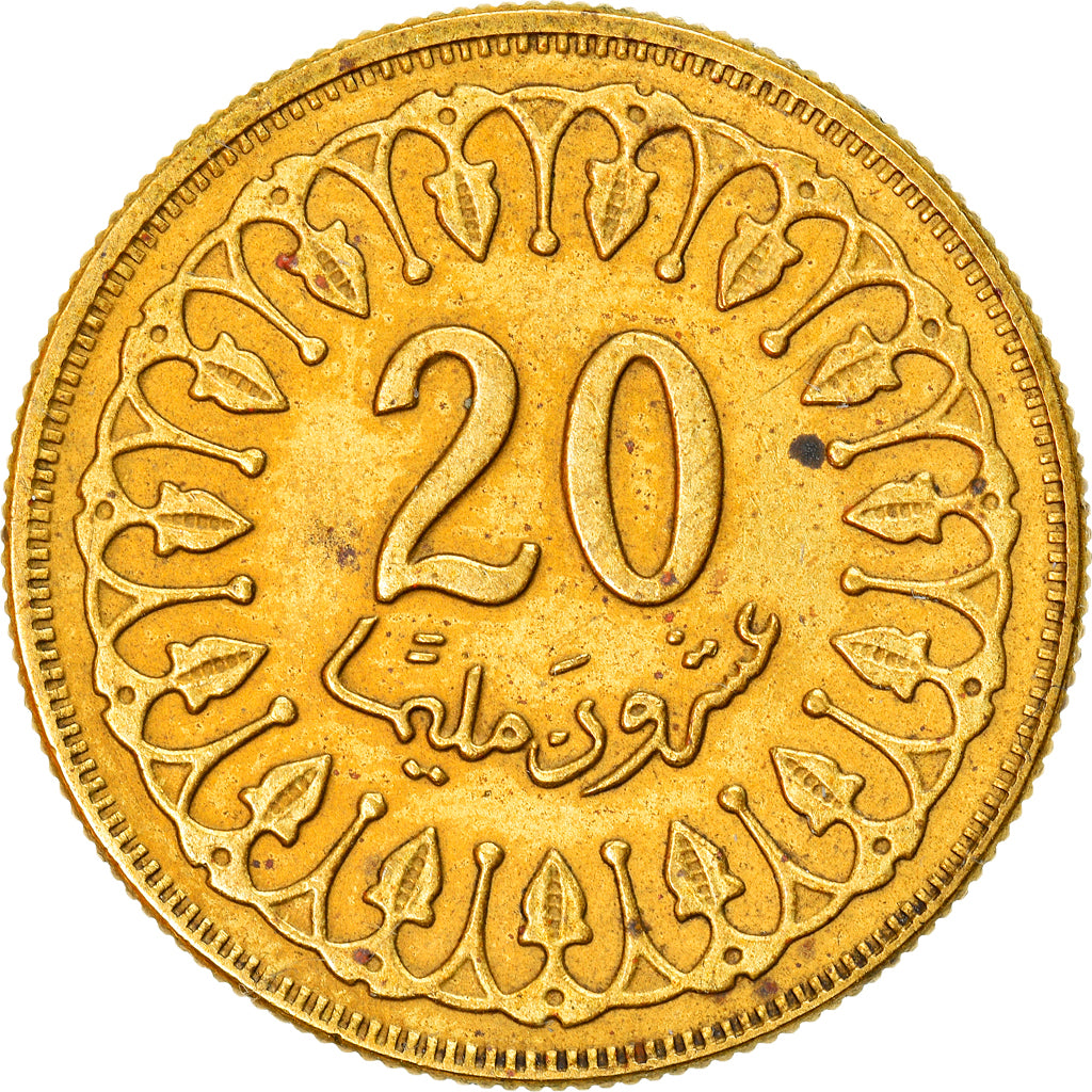 Moneta, Tunisia, 20 Millim, 1983/AH1403, SPL-, Ottone, KM:307