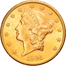 Munten, Verenigde Staten, Liberty Head, $20, Double Eagle, 1904, San Francisco