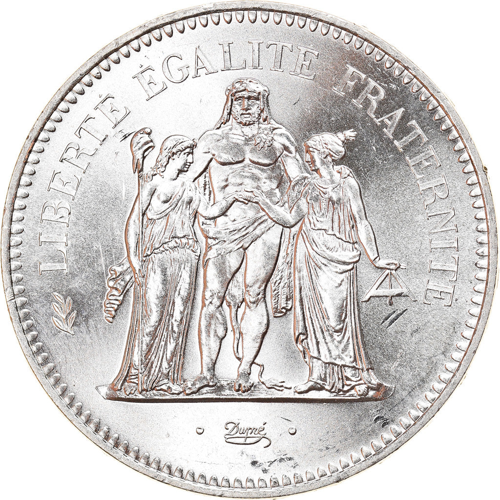 Coin, France, Hercule, 50 Francs, 1975, Paris, MS(63), Silver, KM:941.1