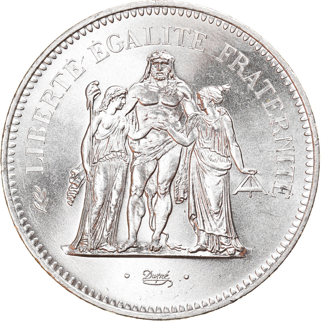 Coin, France, Hercule, 50 Francs, 1975, Paris, MS(64), Silver, KM:941.1