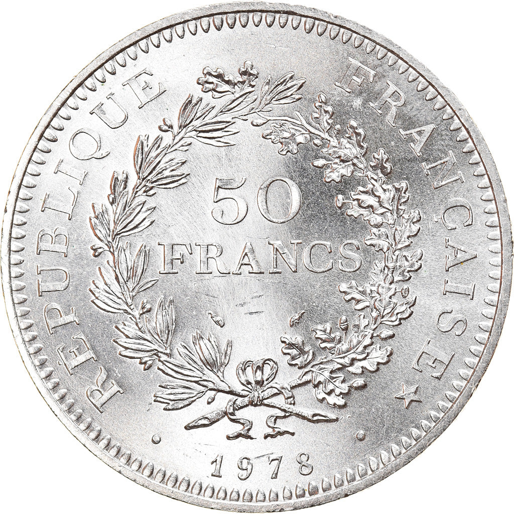 Coin, France, Hercule, 50 Francs, 1978, Paris, MS(63), Silver, KM:941.1
