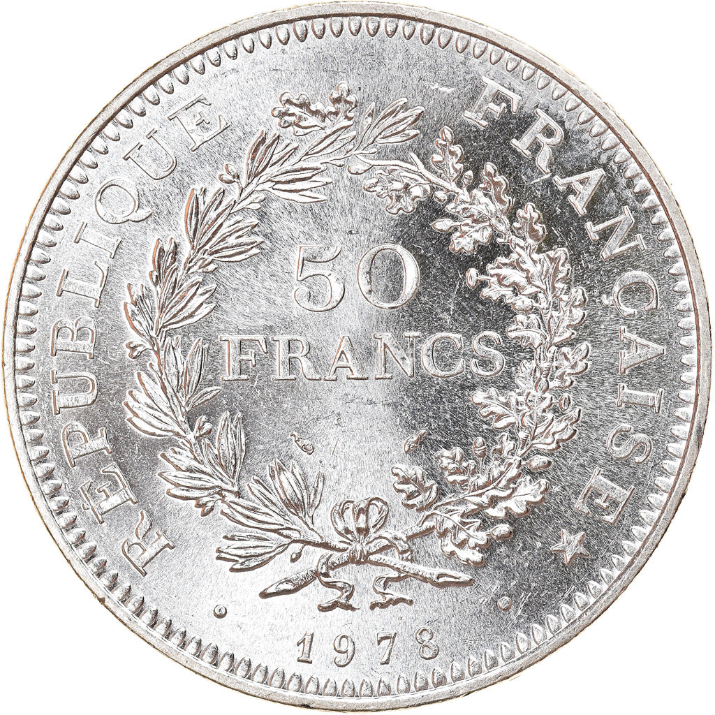 Coin, France, Hercule, 50 Francs, 1978, Paris, MS(64), Silver, KM:941.1