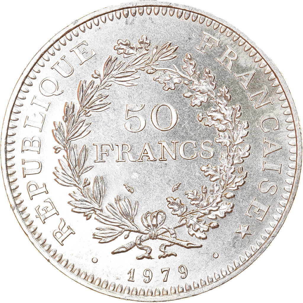 Coin, France, Hercule, 50 Francs, 1979, Paris, MS(64), Silver, KM:941.1
