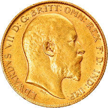 Coin, Great Britain, Edward VII, 1/2 Sovereign, 1910, AU(50-53), Gold, KM:804