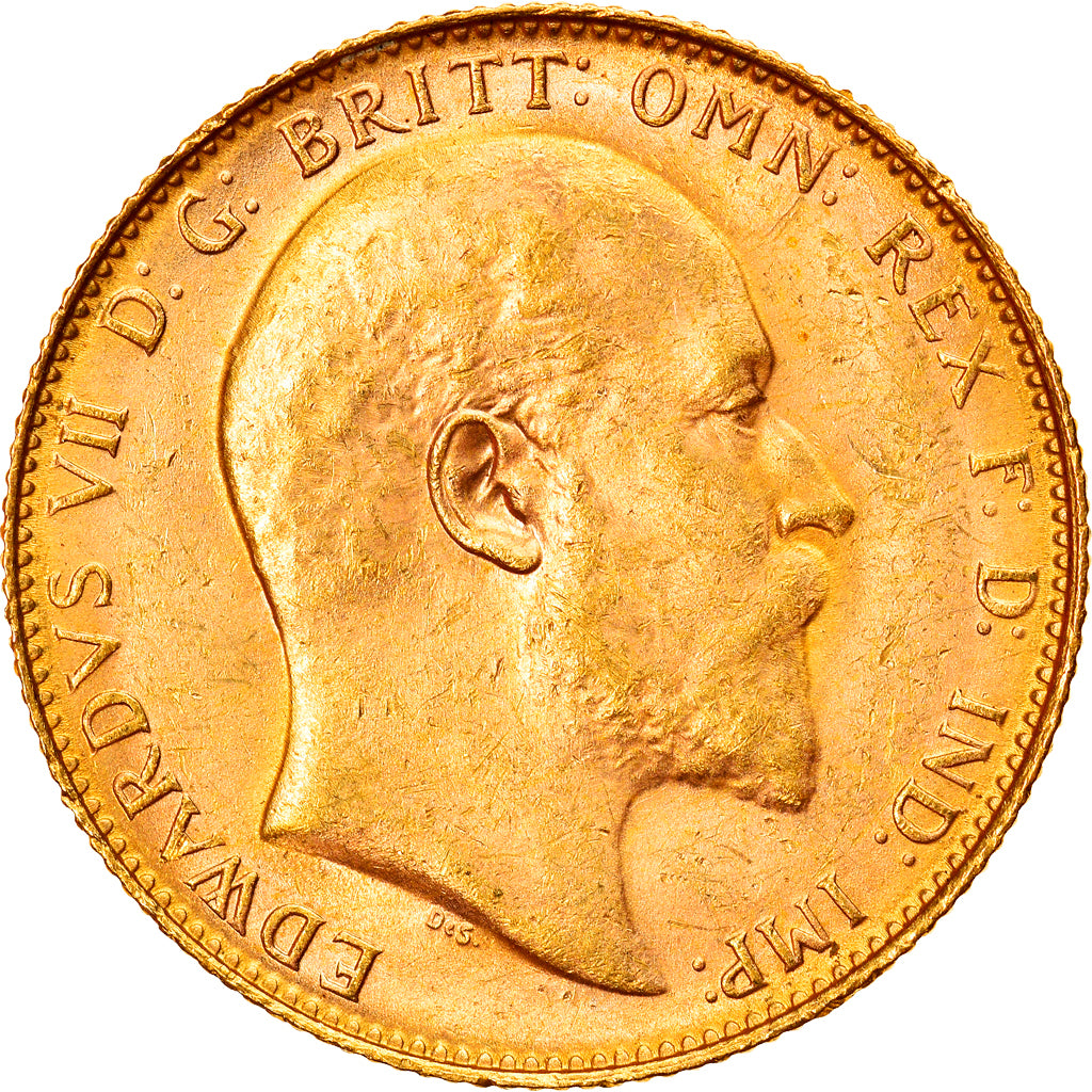 Coin, Australia, Edward VII, Sovereign, 1908, Perth, MS(60-62), Gold, KM:15