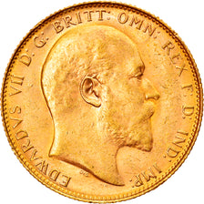 Coin, Australia, Edward VII, Sovereign, 1908, Perth, MS(60-62), Gold, KM:15