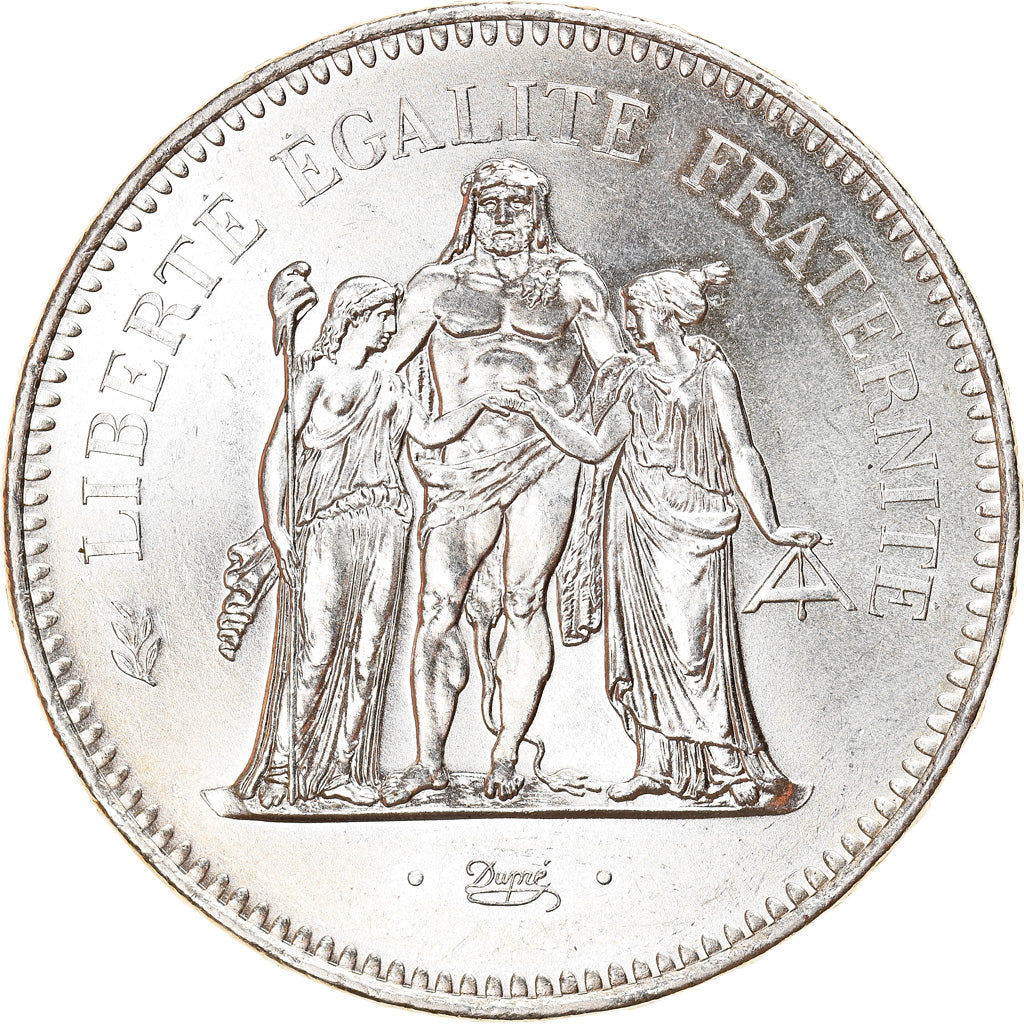Coin, France, Hercule, 50 Francs, 1975, Paris, MS(64), Silver, KM:941.1