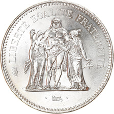 Coin, France, Hercule, 50 Francs, 1975, Paris, MS(64), Silver, KM:941.1