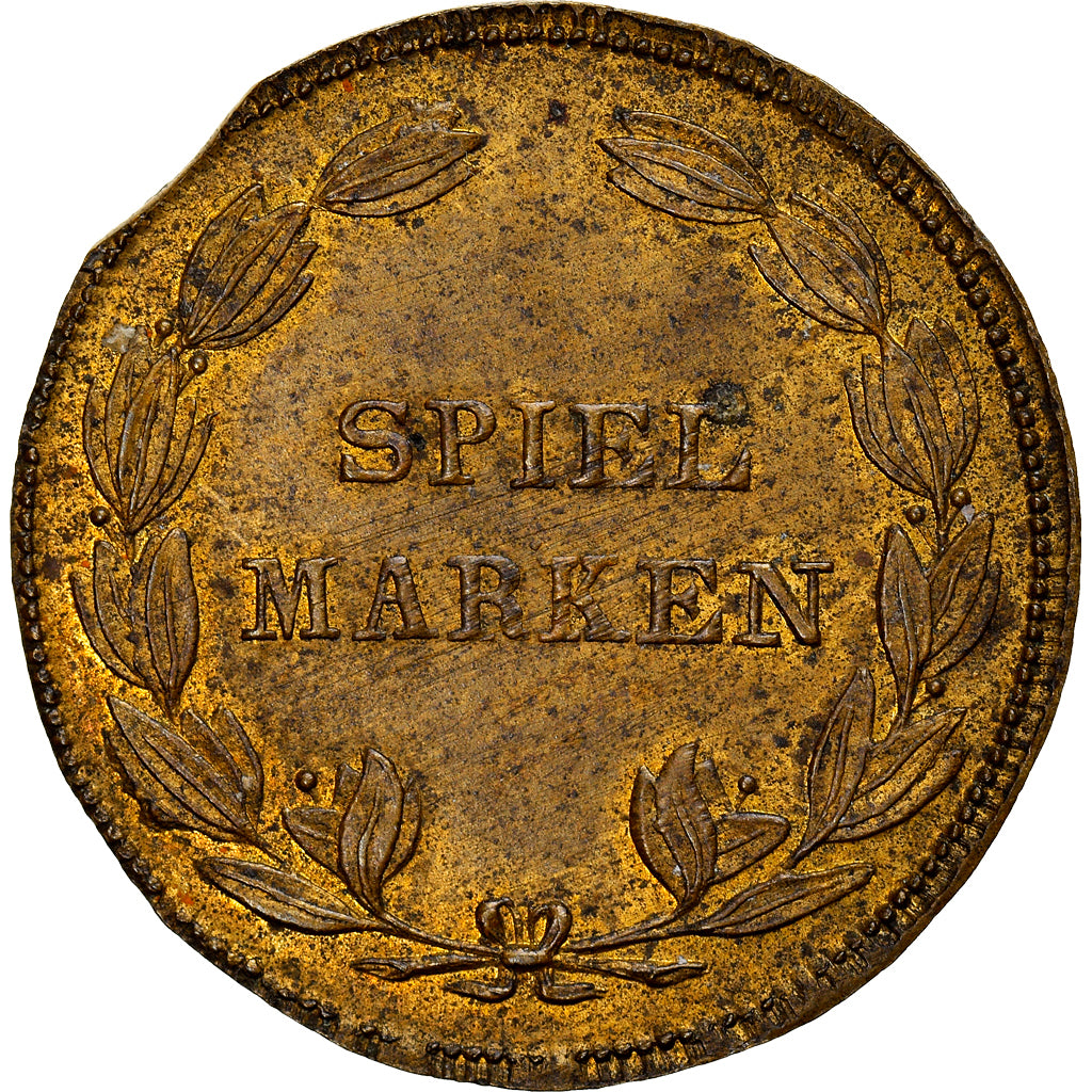 Niemcy, Token, Prussia, Friedrich Wilhelm IV, Spiel Marken, AU(55-58), Mosiądz
