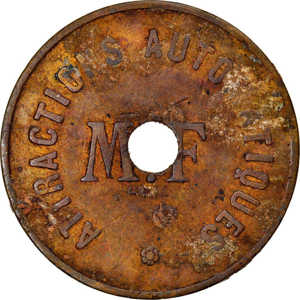 France, Jeton, M.F. Attractions Automobiles, TTB, Laiton