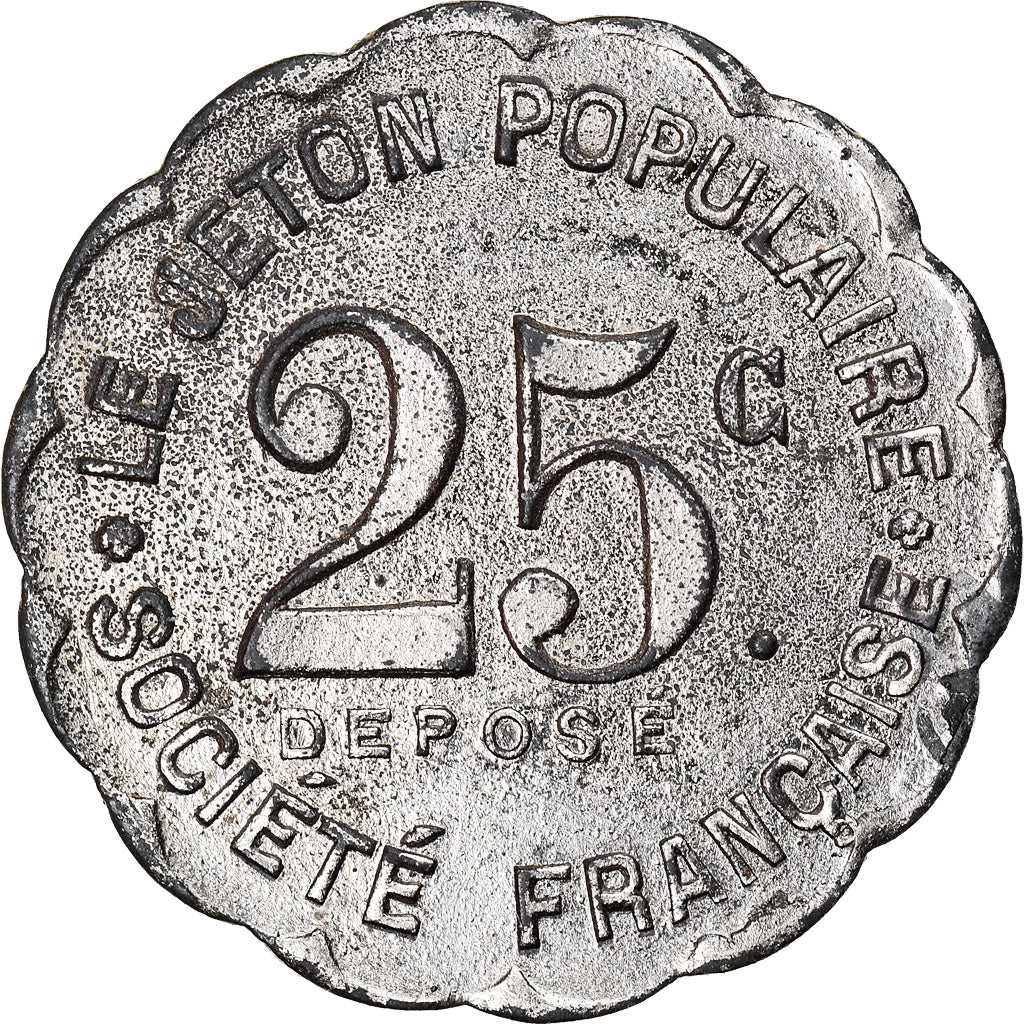 Coin, France, Le Jeton Populaire - Société Française, Lyon, 25 Centimes