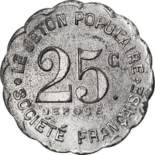 Moneda, Francia, Le Jeton Populaire - Société Française, Lyon, 25 Centimes