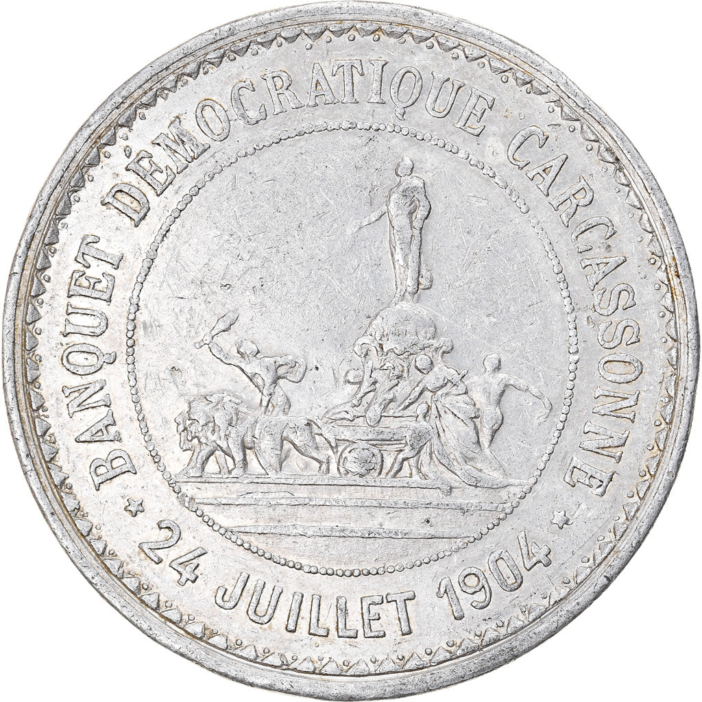 Francia, medalla, Banquet Démocratique Carcassonne, 24 Juillet 1904, MBC