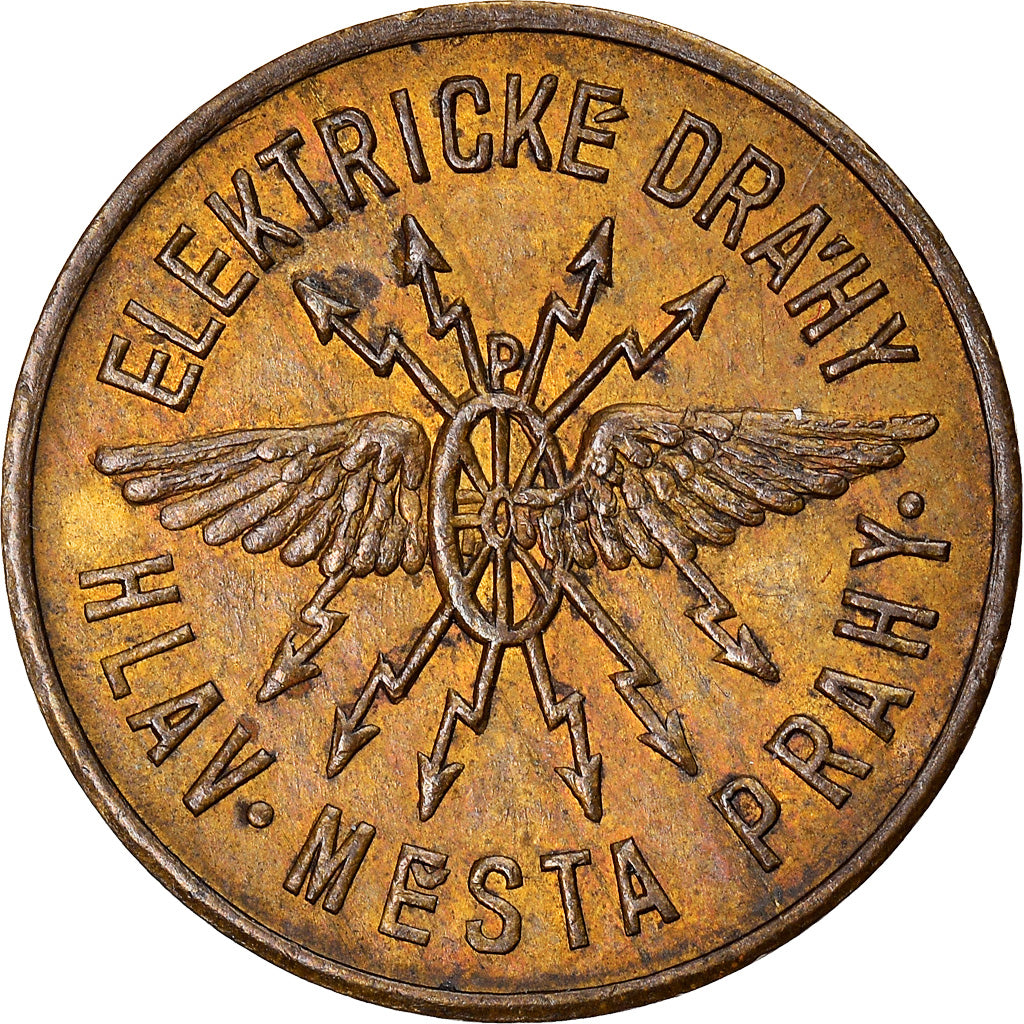 Monnaie, Tchécoslovaquie, Doplatek, Elektrické dráhy Prahy, Prague, 20