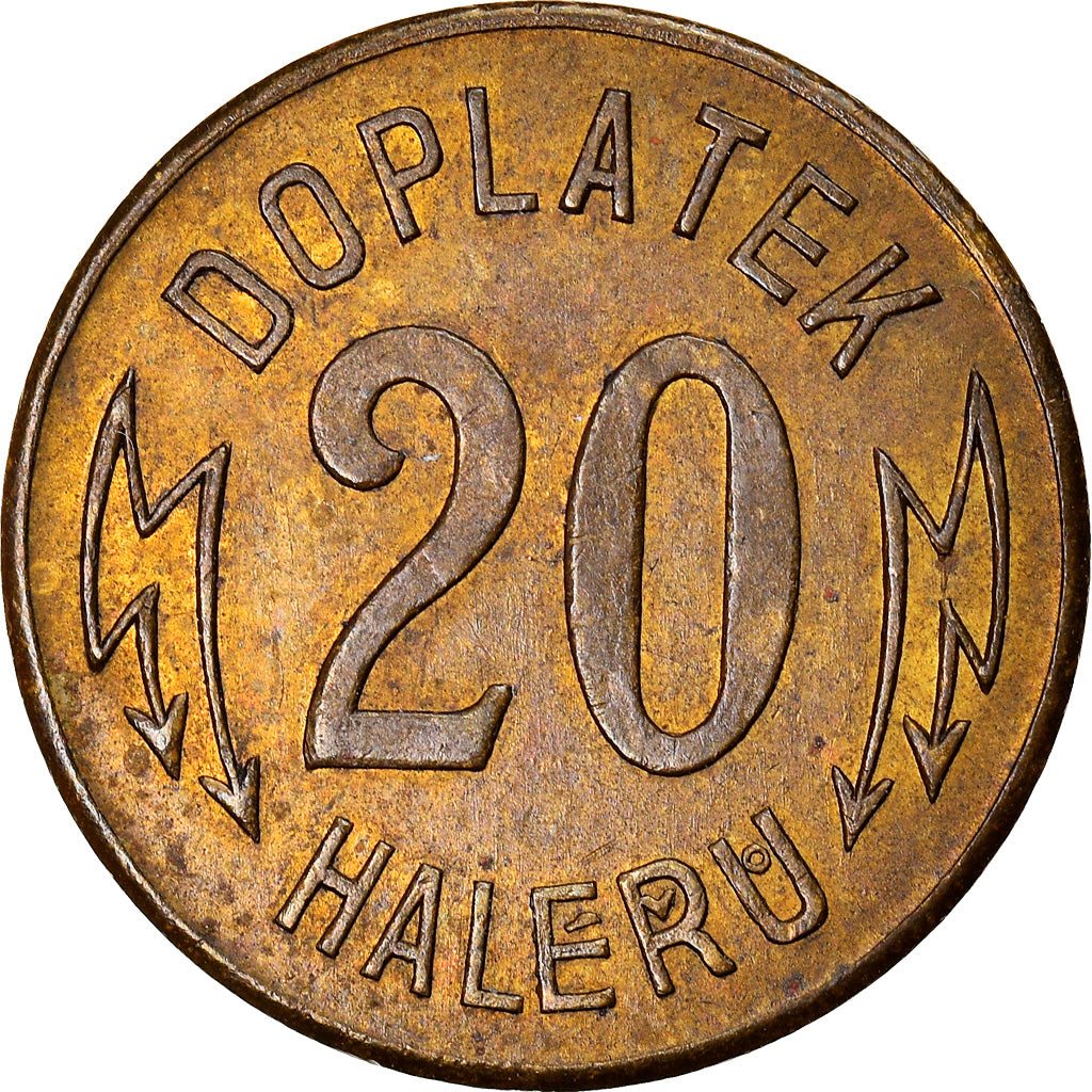 Monnaie, Tchécoslovaquie, Doplatek, Elektrické dráhy Prahy, Prague, 20