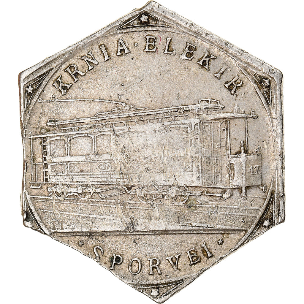 Norway, Token, Kristiana Elektriske Sporvei, EF(40-45), Maillechort