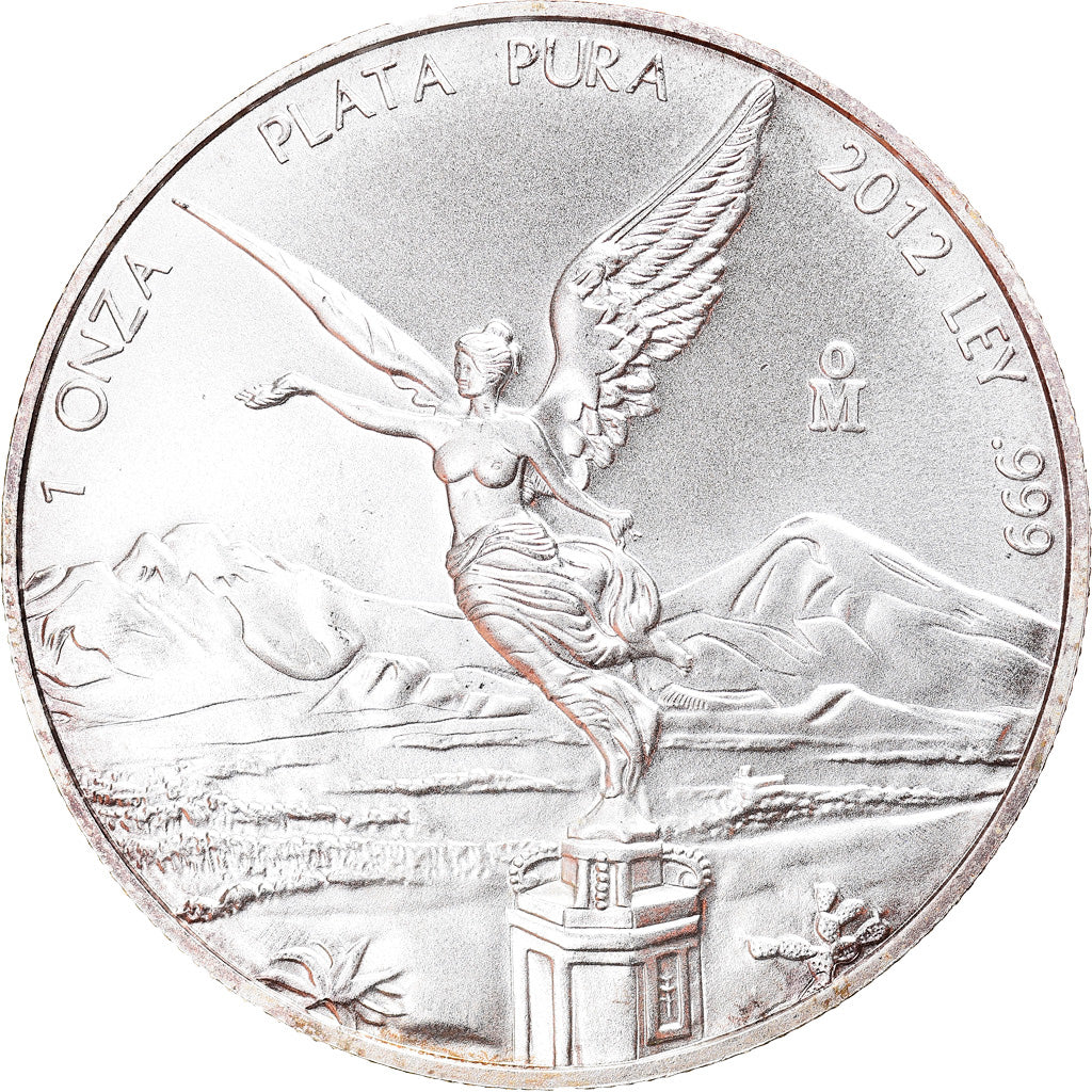 Coin, Mexico, Libertad, Onza, Troy Ounce of Silver, 2012, Bullion, MS(64)