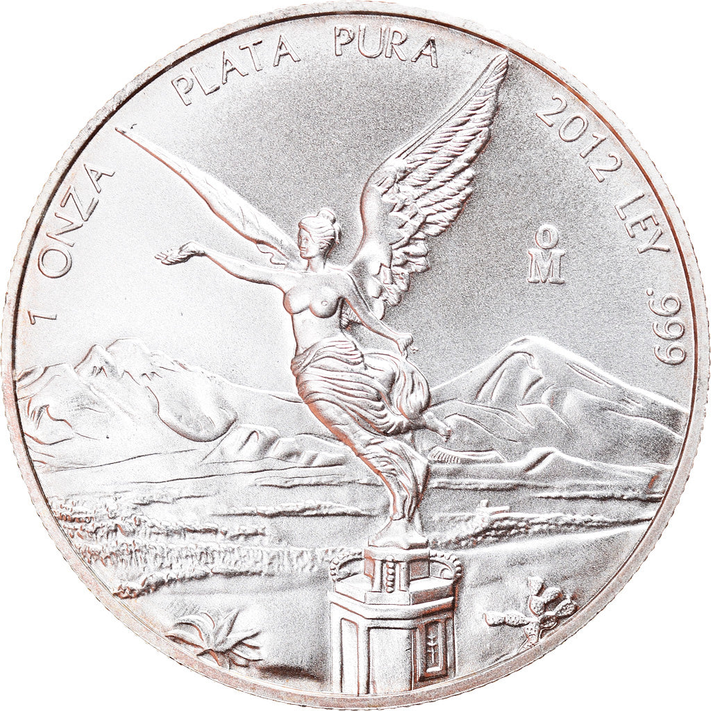Coin, Mexico, Libertad, Onza, Troy Ounce of Silver, 2012, Bullion, MS(64)